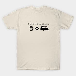 Airstream Basecamp "I'm a Simple Woman" - Beer, Cats & Basecamp T-Shirt T-Shirt